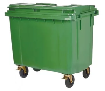 Roots Dust Bin, 1100 L, Green, Four-Wheeled HDPE Plastic Injection — image 1