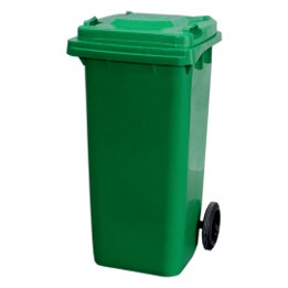 Roots Dust Bin, 120 L, Green, Two-Wheeled HDPE Plastic Injection — image 1