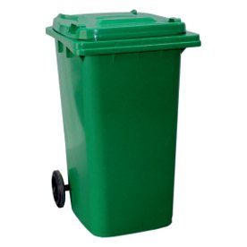 Roots Dust Bin, 240 L, Green, Two-Wheeled HDPE Plastic Injection — image 1