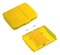 Roots Green Line Polypropylene 120 L Lid with Glass, Yellow — image 1