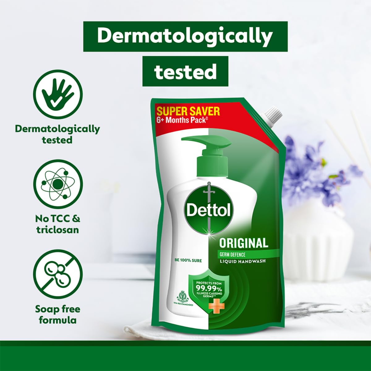 Dettol Liquid Handwash Original, 650 ml - Refill Pouch — image 3