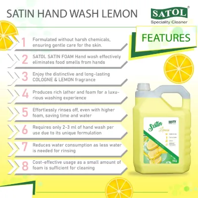 Satol Satin Liquid Handwash, Lemon - 5 Kgs — image 6