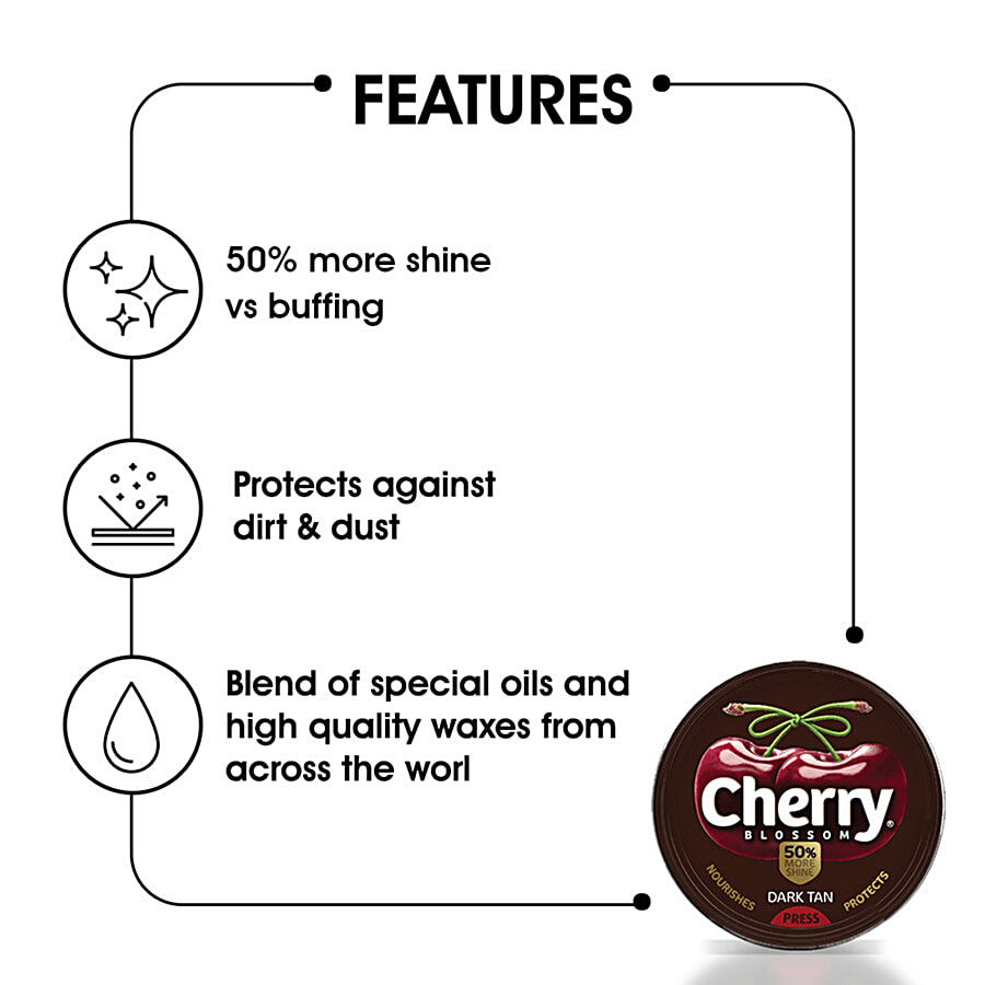 Cherry Blossom Wax Shoe Polish, Dark Tan - 40 gm — image 6