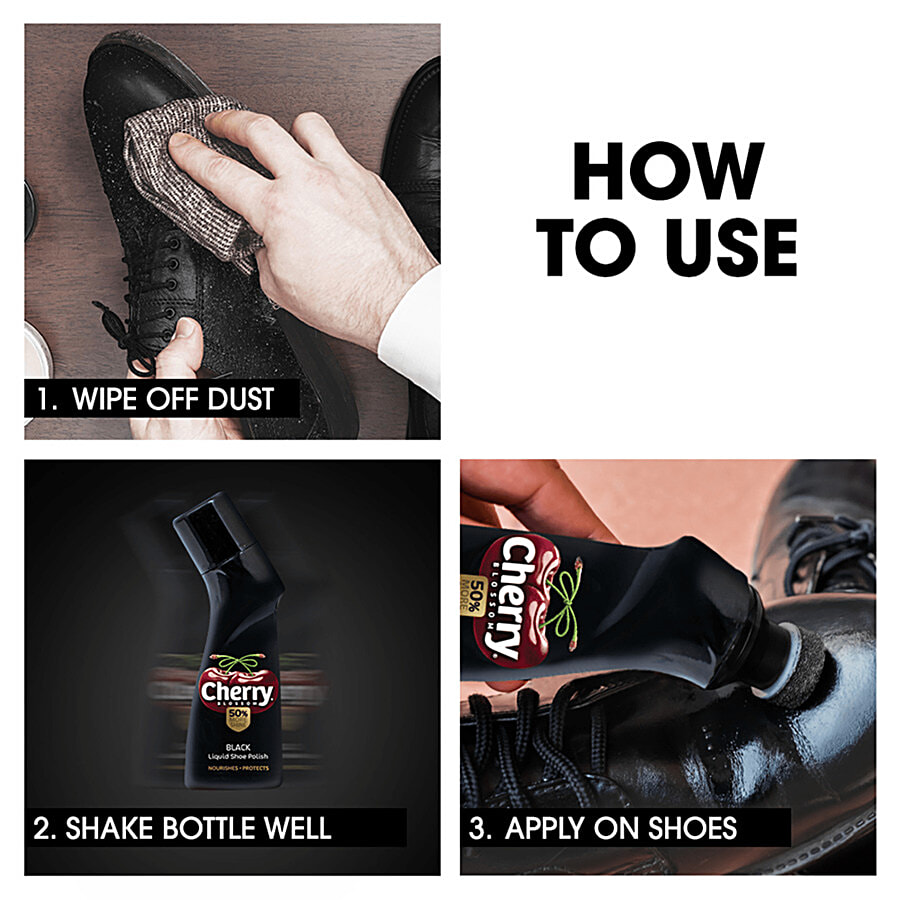 Cherry Blossom Liquid Shoe Polish, Black - 75 ml — image 3