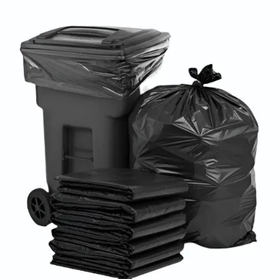 RT3642 Garbage Bags Recycled, 36"x42", 100 L (12pcs/kg) - Black — image 1