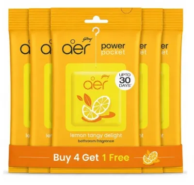Godrej Aer Power Pocket Bathroom Fragrance - Buy 4 Get 1 Free, 10gm x 5 pcs — image 2