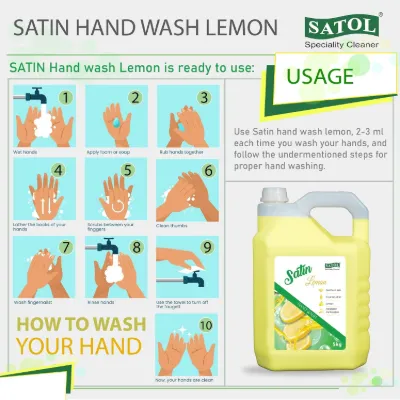 Satol Satin Liquid Handwash, Lemon - 5 Kgs — image 4