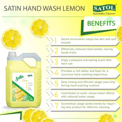 Satol Satin Liquid Handwash, Lemon - 5 Kgs — image 7