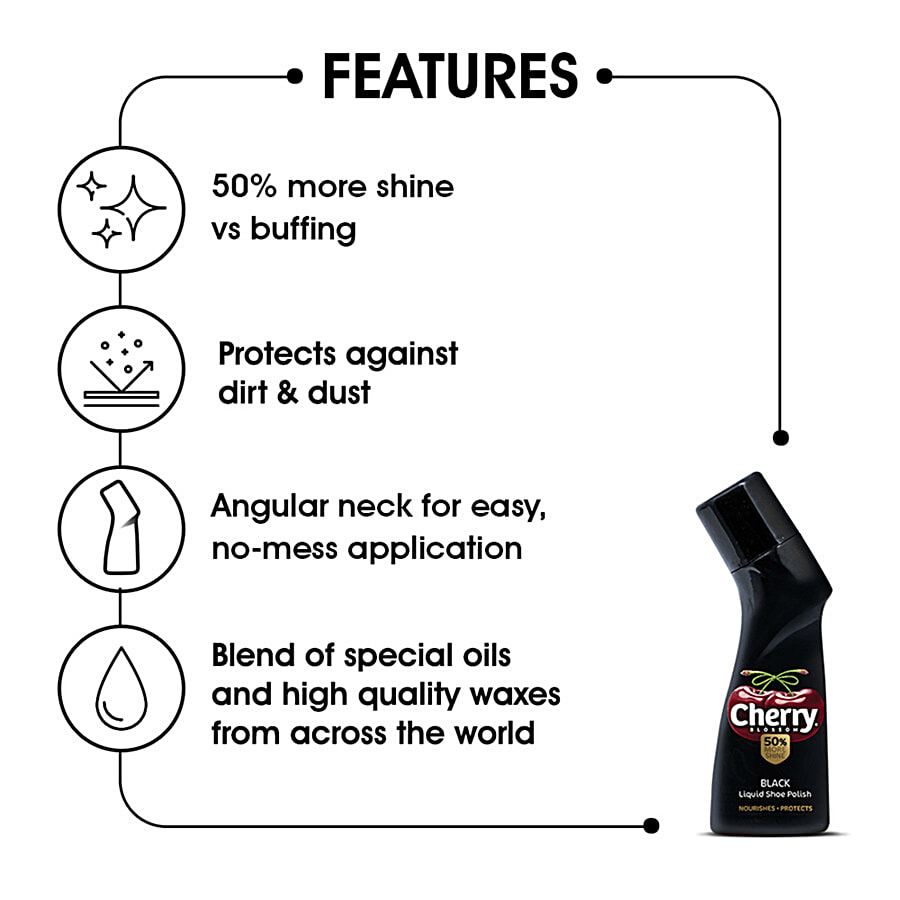 Cherry Blossom Liquid Shoe Polish, Black - 75 ml — image 6